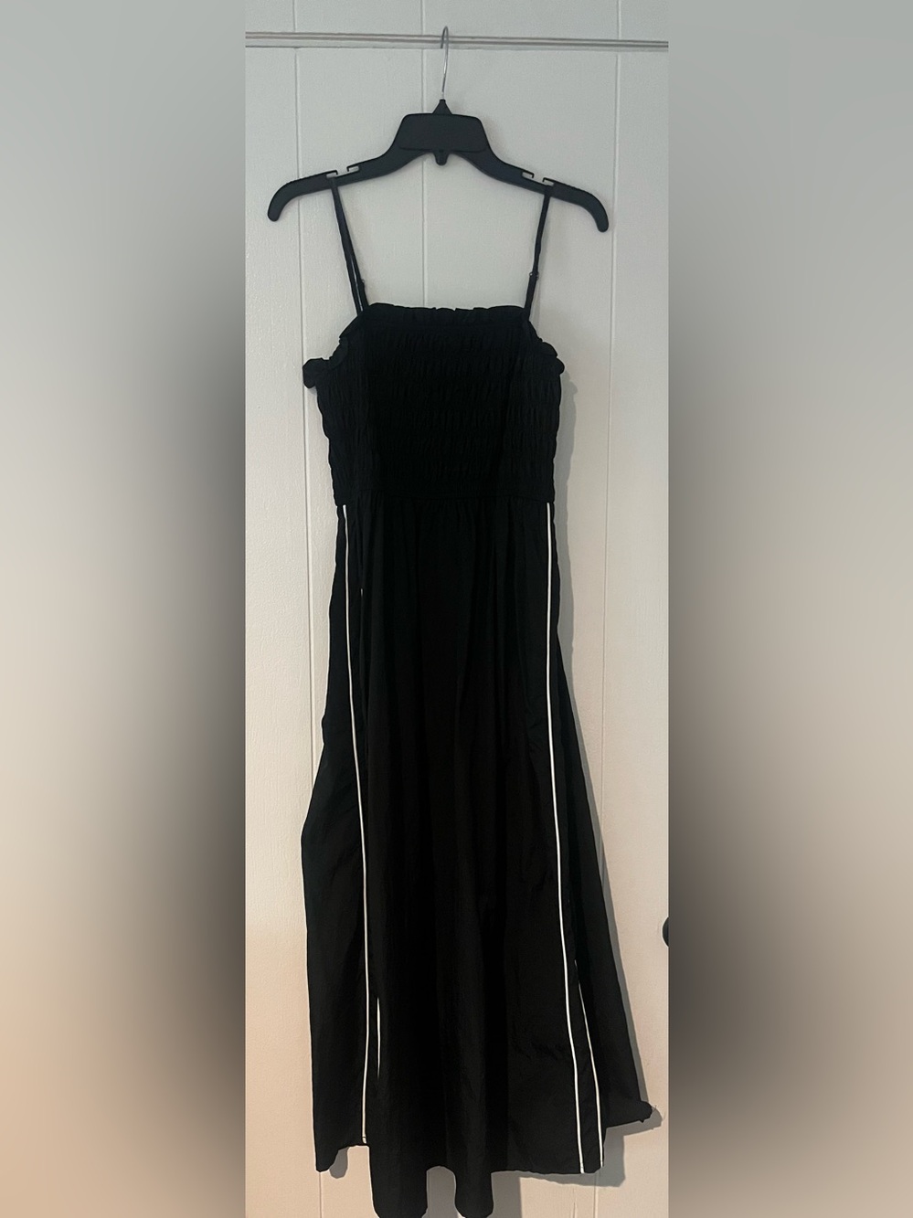 Steve Madden Nulon Black Maxi Sun Dress Dress with White Piping size medium